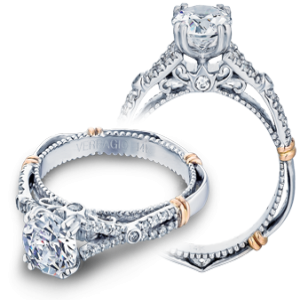 Verragio 14 Karat Two-Tone Gold Parisian Semi-Mount Engagement Ring With 0.20  Total Diamond Weight