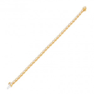 14 Karat Yellow Gold Tennis Bracelet With 64=4.21Tw Round Diamonds 
Length/Size: 7