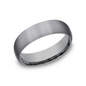 Benchmark Grey Tantalum 6mm Domed Satin Finish Wedding Band Diameter Size 10