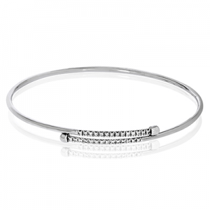 Simon G Fashion White 18 Karat Bangle Bracelet With 30=0.23Tw Round G Si1 Diamonds Style Name: Modern Enchantment