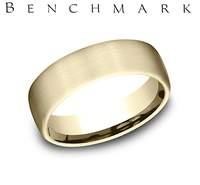 Benchmark 14 Karat Yellow Gold 6.5mm All Satin Wedding Band SIZE 10