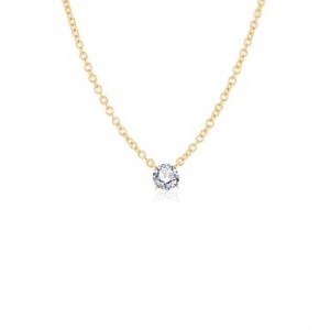 14 Karat Yellow Gold Solitaire Pendant With One 0.25Ct Round Diamond Length: 18