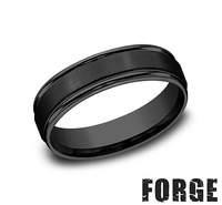 Benchmark Black Titanium 6mm satin Center Wedding Band Size 10