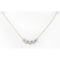 Mikimoto18K Yellow Gold Necklace With One 7.50mm, Two7.00mm And Two5.50mm  Akoya A+ Round Pearls 
Adjustable 16