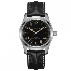 Hamilton Khaki Field Murph Auto Interstellar Black Leather Watch (H70605731)