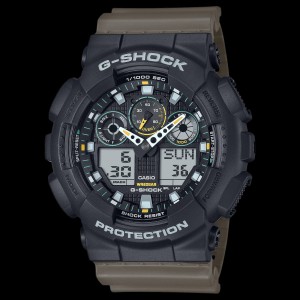 Casio G-Shock Stainless Steel/Resin Olive Green And Black Multifuction Digital Watach