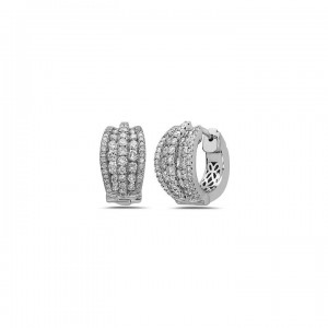 Charles Krypell Collection 18 karat Earrings With108 Round Brilliant Diamonds At 1.30Ctw