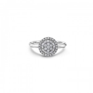 Chalres Krypell 18 Karat White Gold Pave Set Ring 0.47 Ct