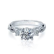 Verragio 18 Karat White Gold Venetian Semi-Mount Engagement Ring  With 0.80 Total Diamond Weight