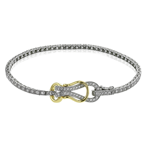 Simon G 18 Karat White/Yellow Gold Bracelet With 0.98Tw Round Diamonds