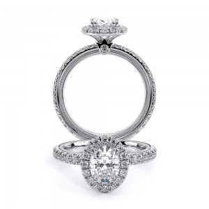 Verragio 14 Karat White Gold Tradition Semi-Mount Engagement Ring With Round Diamonds  0.84 Total Diamond Weight