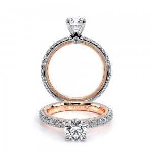 Verragio 14 Karat White/Rose Tradition Semi-Mount Engagement Ring  0.84 Total Diamond Weight