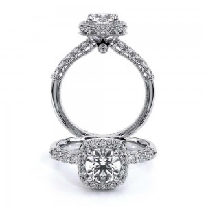 Verragio14 Karat White Gold Renaissance Semi-Mount Engagement Ring With Round Diamonds 0.76 Total Diamond Weight