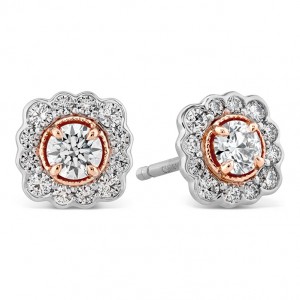 0.45 ctw. Copley Pave Stud Earrings in 18K Yellow Gold w/Platinum