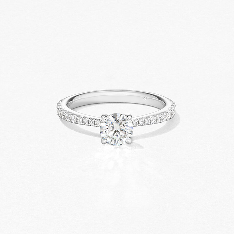 Hearts On Fire Platinum Vela Cathedral Solitare With Diamond Band 0.64 Ct Total