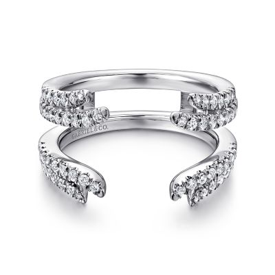 Gabriel & Co 14 Karat White Gold Diamond Ring Guard/Enhancer 0.52 Total Diamond Weight