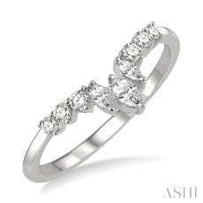 Chevron Diamond Fashion Ring
1/3 Ctw Chevron Asymmetric Marquise and Round Cut Diamond Fashion Ring in 14K White Gold