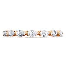 Tacori 18 Karat Rose Gold 0.35 Carat Pear Shaped Diamond Sculpted Crescent Wedding Band 1/2 Way