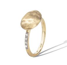 Marco Bicego 18 Karat Yellow Gold Siviglia Horizontal  Diamond Ring
Diamond Total Carat Weight: 0.06