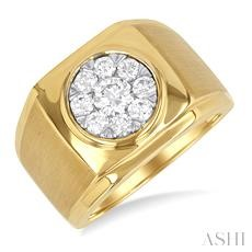 Men's Lovebright Diamond Ring
1 ctw Cushion Shape Top Lovebright Round Cut Diamond Ring in 14K Yellow and White Gold