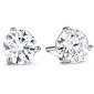 Hearts On Fire 18 Karat White Gold 3 Prong Round Brilliant Cut Diamond Earrings 1.80 Cts