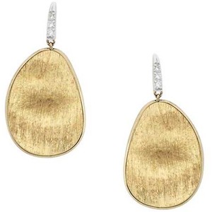 Marco Bicego 18 Karat Yellow Gold Lunaria Drop Earrings With 0.05 ct Round Diamonds