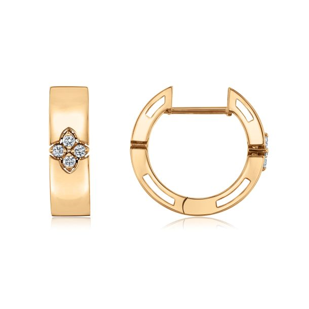 Roberto Coin 18 Karat Yellow Gold Love In Verona Huggie Earrings 0.05 Ct