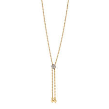 Roberto Coin Diamond Love In Verona Flower Yellow Gold Lariat Necklace 0.30 ct 
Length: 24