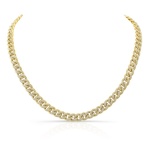 14 Karat Yellow Gold Diamond Pave Link Necklace 5.75 Cts 16 inch