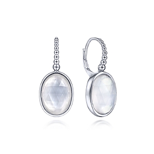 Gabriel & Co Sterling Silver Rock Crystal And White Mother Of Pearl Drop Earrings