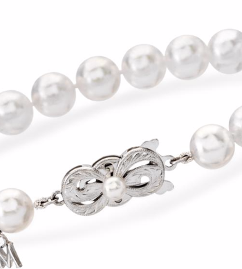 MIKIMOTO 18-karat white gold, pearl and sapphire bracelet