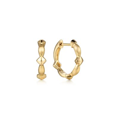 Gabriel & Co 14 Karat Yellow Gold Geometric Huggie Earrings