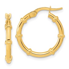 14 Karat Yellow Gold Fancy Small Hoops