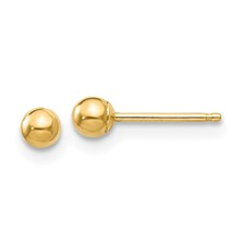 14 Karat Yellow Gold 3.0 Mm Ball Stud Earrings