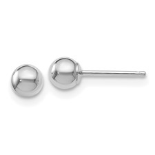 14 Karat White Gold 4.0 Mm Ball Stud Earrings