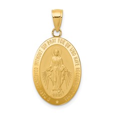 14 Karat Solid Yellow Gold Miraculous Medal