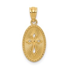 14 Karat Yellow Gold Small Cross Medallion