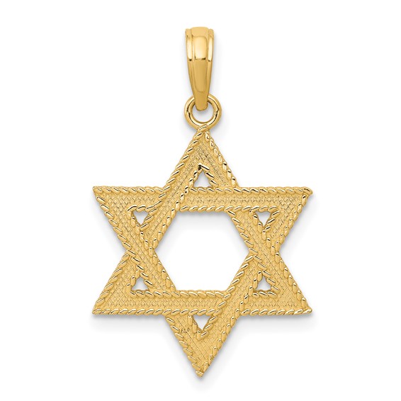 14 Karat Yellow Gold Star of David Pendant