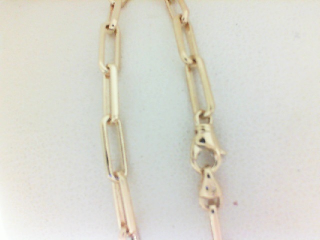 14 Karat  Yellow Gold Polished Paperclip Bracelet
Length: 8