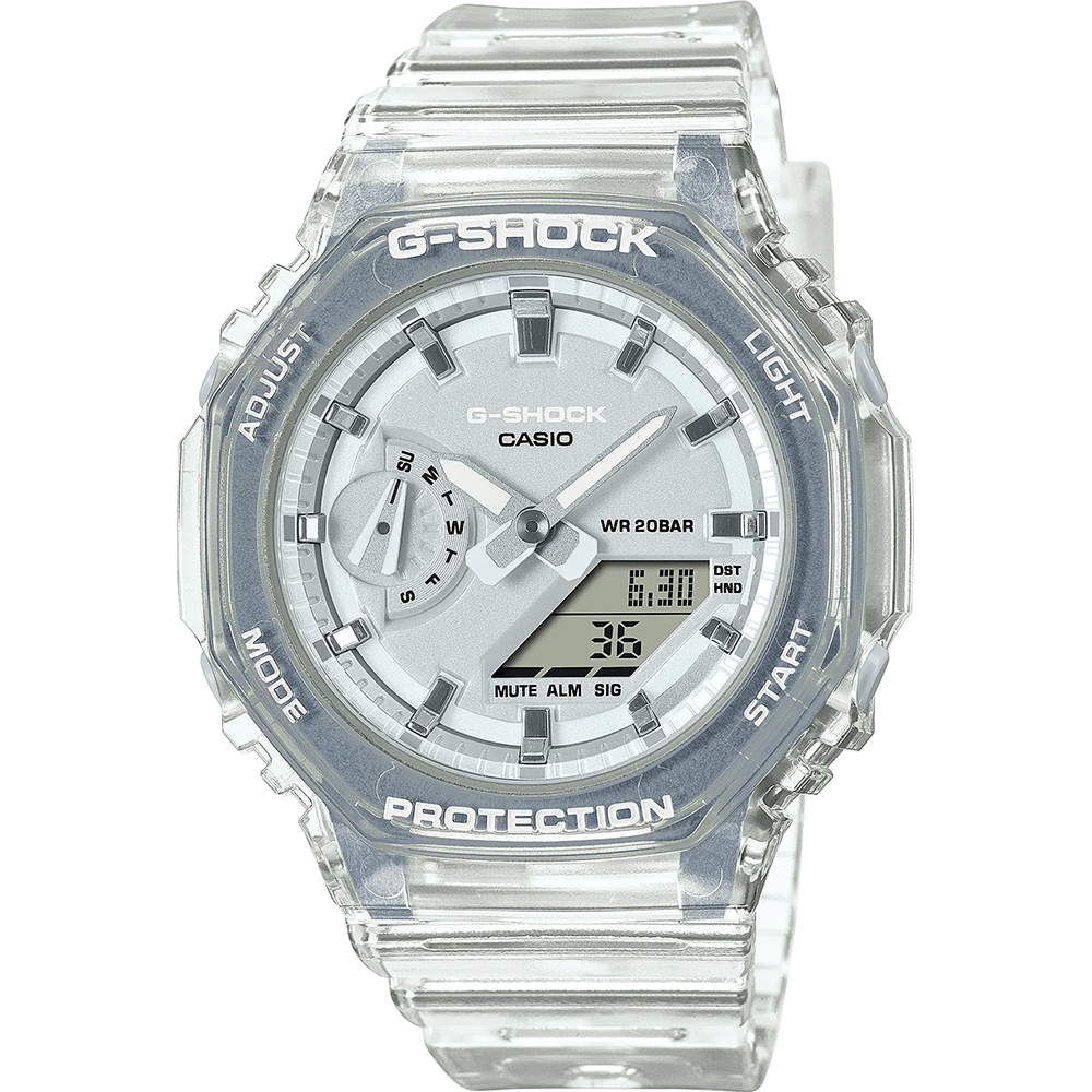 Casio G-Shock Analog-Digital Metallic Resin (GMAS2100SK7A) Translucent - Watch White Skeleton 002-500-2000038