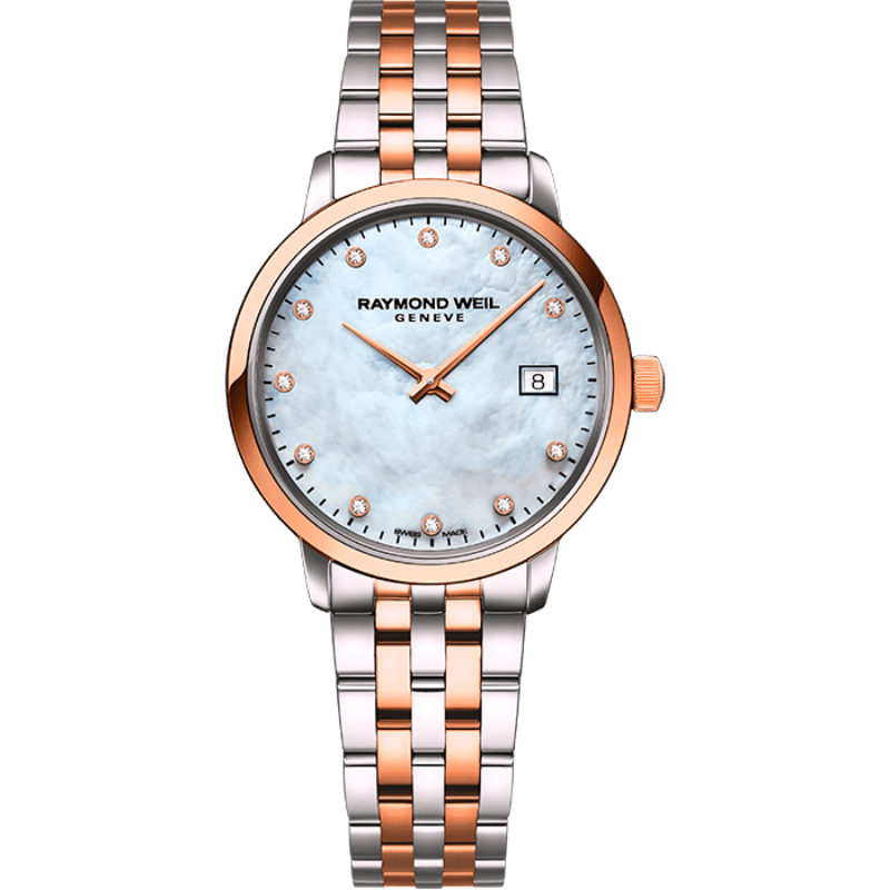 Toccata Ladies Diamond Rose Gold Quartz Watch (5985-SP5-97081)
29 mm, stainless steel, white mother-of-pearl dial, 11 diamonds, rose gold PVD