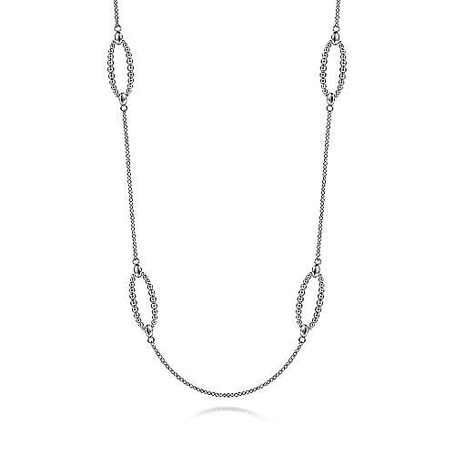 Gabriel & Co: Sterling Silver Station Bujukan Necklace 32