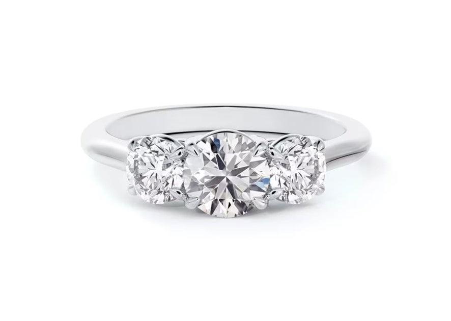 Forevermark Platinum Three Stone Journey Ring With Three Forevermark G SI2 Diamonds 2.03 Total Diamond Weight