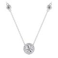 Forevermark 18 Karat White Gold Necklace With One 1.00Ct Forevermark Rnd H Si2 Diamond And 51=0.89Tw Other Round Diamonds (Not Forevermark) On 18