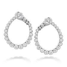 2.1 ctw. Aerial Regal Diamond Hoop Earrings in 18K White Gold