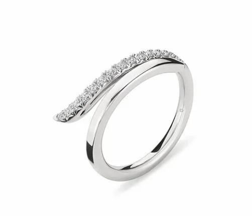 Hearts On Fire Platinum Vela Round Brilliant Cut Diamond Pave Ring 0.24 Ct