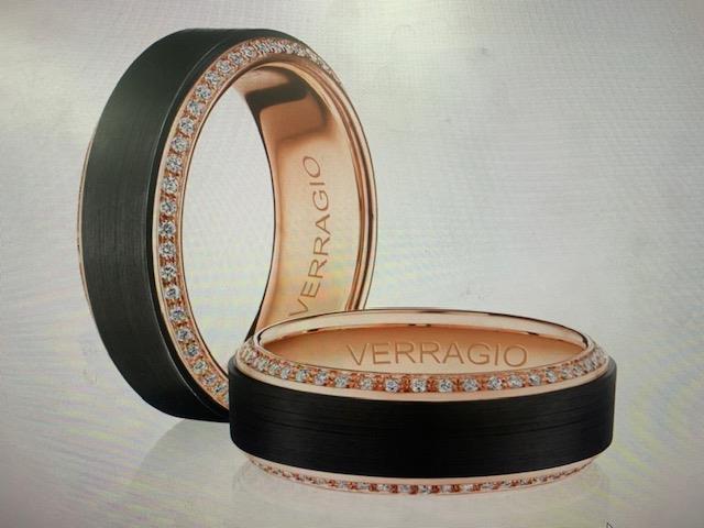 Verragio 14 Karat Rose, Black Titanium Eternity Band 0.50 Ct
Size 10